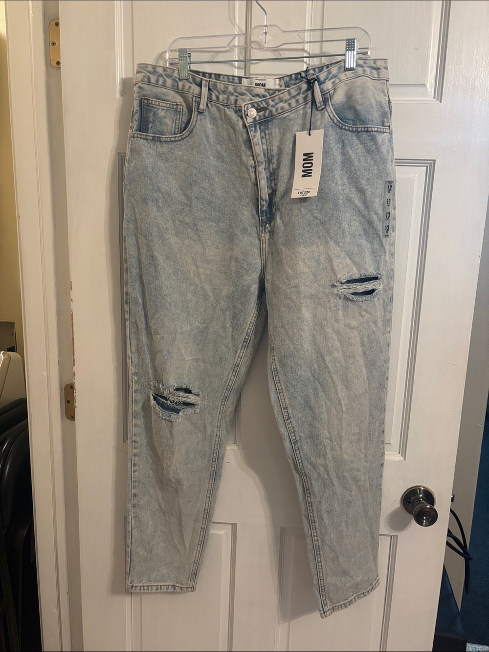 Light Blue Distressed Boyfriend Jeans